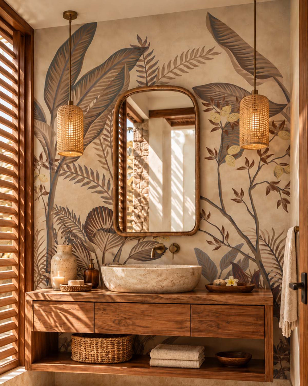 Trail Sand Misty Jungle Lemon Tree Residential Mural RM9362