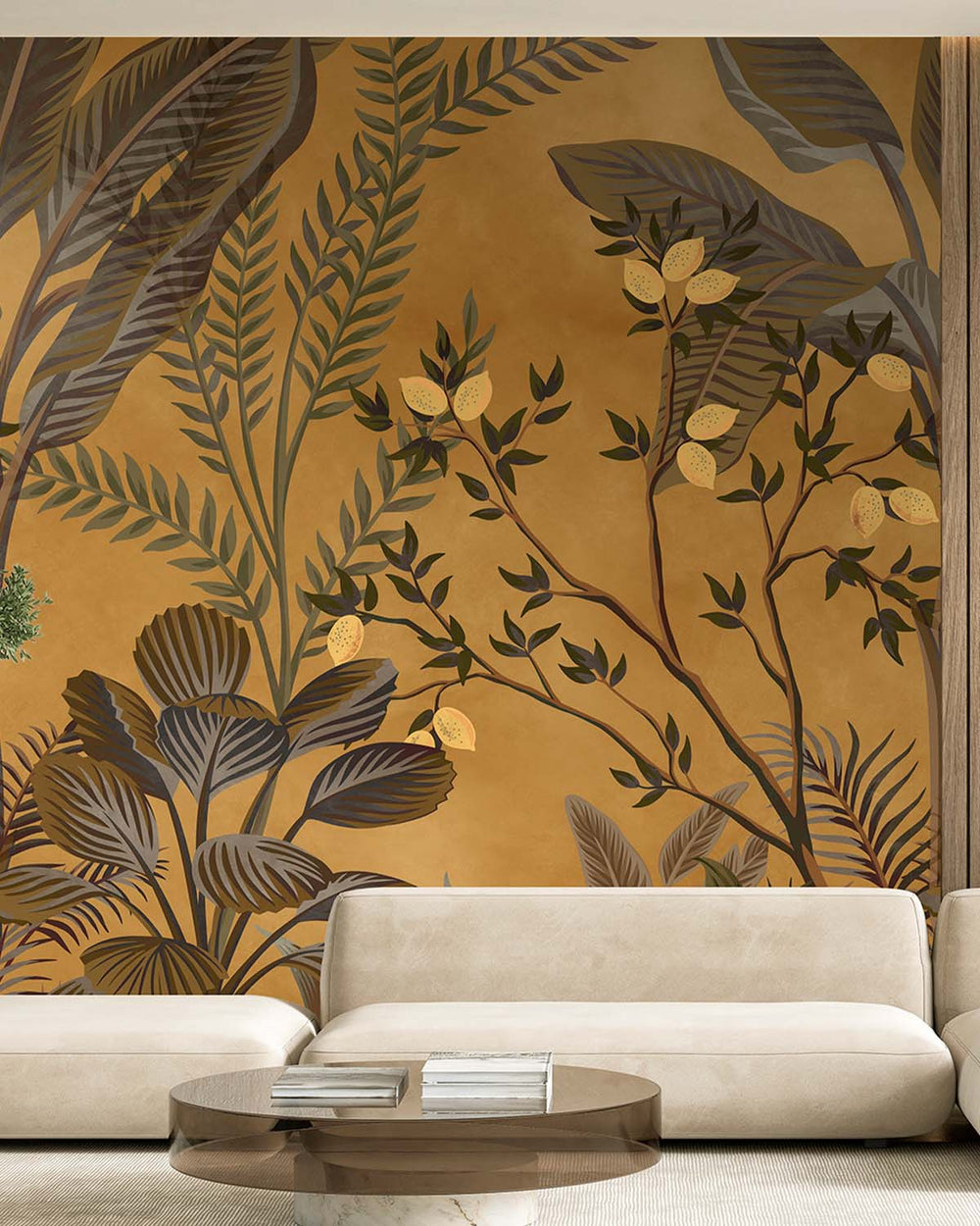 Buttered Rum Misty Jungle Lemon Tree Residential Mural RM9363