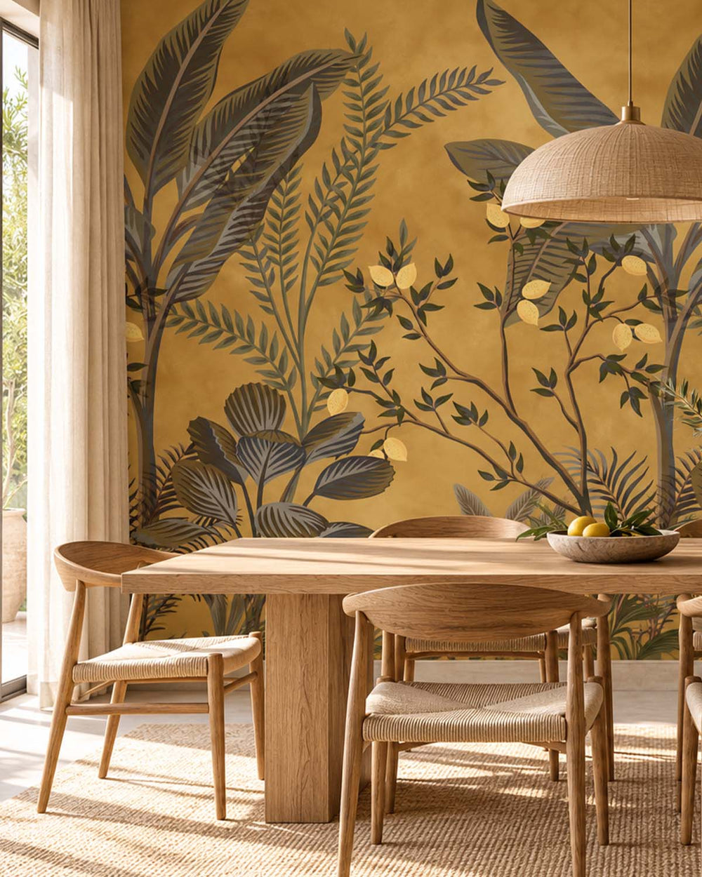 Buttered Rum Misty Jungle Lemon Tree Residential Mural RM9363