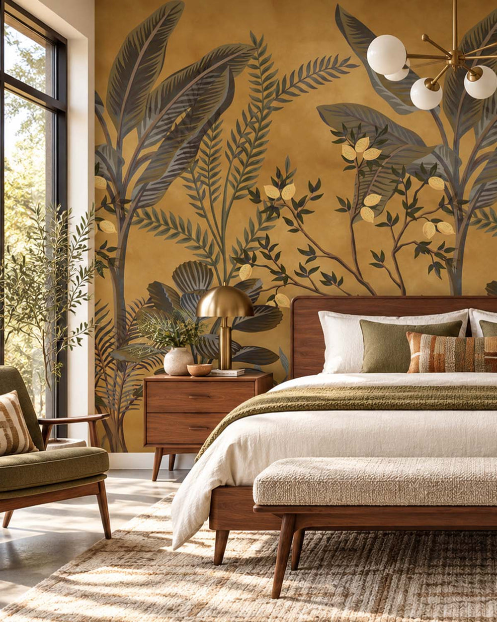 Buttered Rum Misty Jungle Lemon Tree Residential Mural RM9363