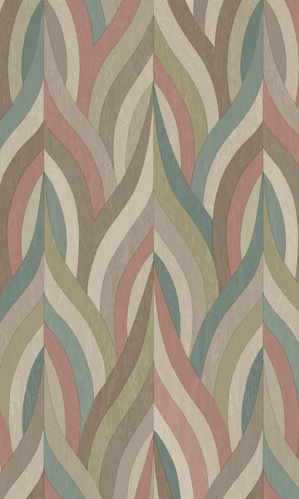 Red Teal Interlacing Lines Geometric Wallpaper R8958
