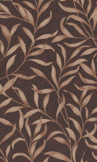 Red Twigs Leaves Floral Wallpaper R8568