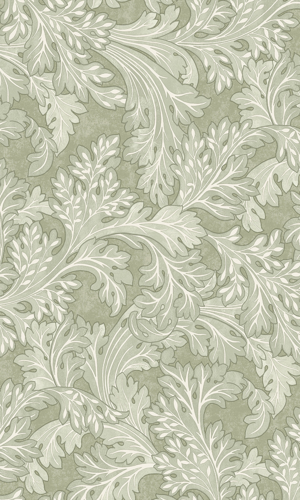 Sage Curling Leaves Tropical Wallpaper R9008