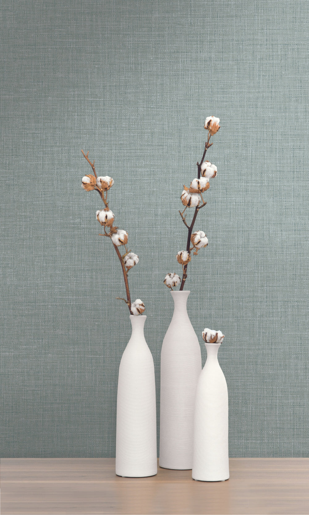 Sage Fabric Like Textured Vinyl Commercial Wallpaper C7604