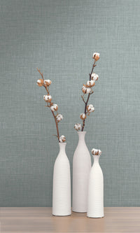 Sage Fabric Like Textured Vinyl Commercial Wallpaper C7604