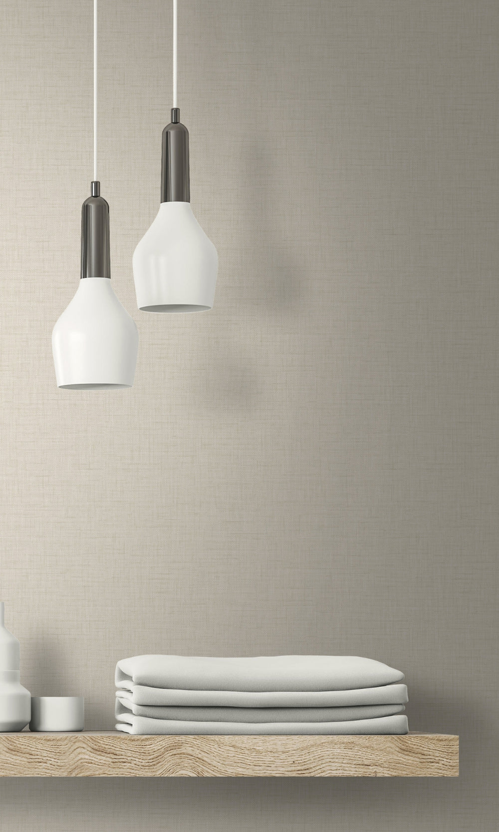 Sand Dollar Plain Denim Like Textured Wallpaper R8526