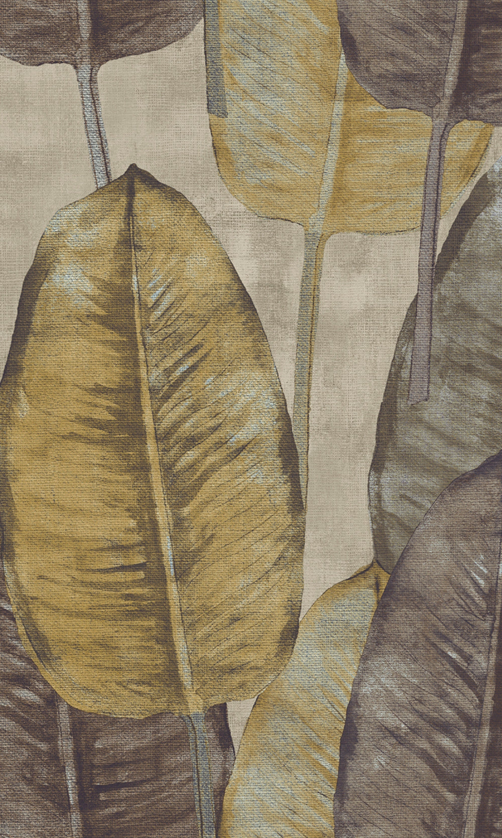 Stone Rubber Leaves Botanical Wallpaper R8251
