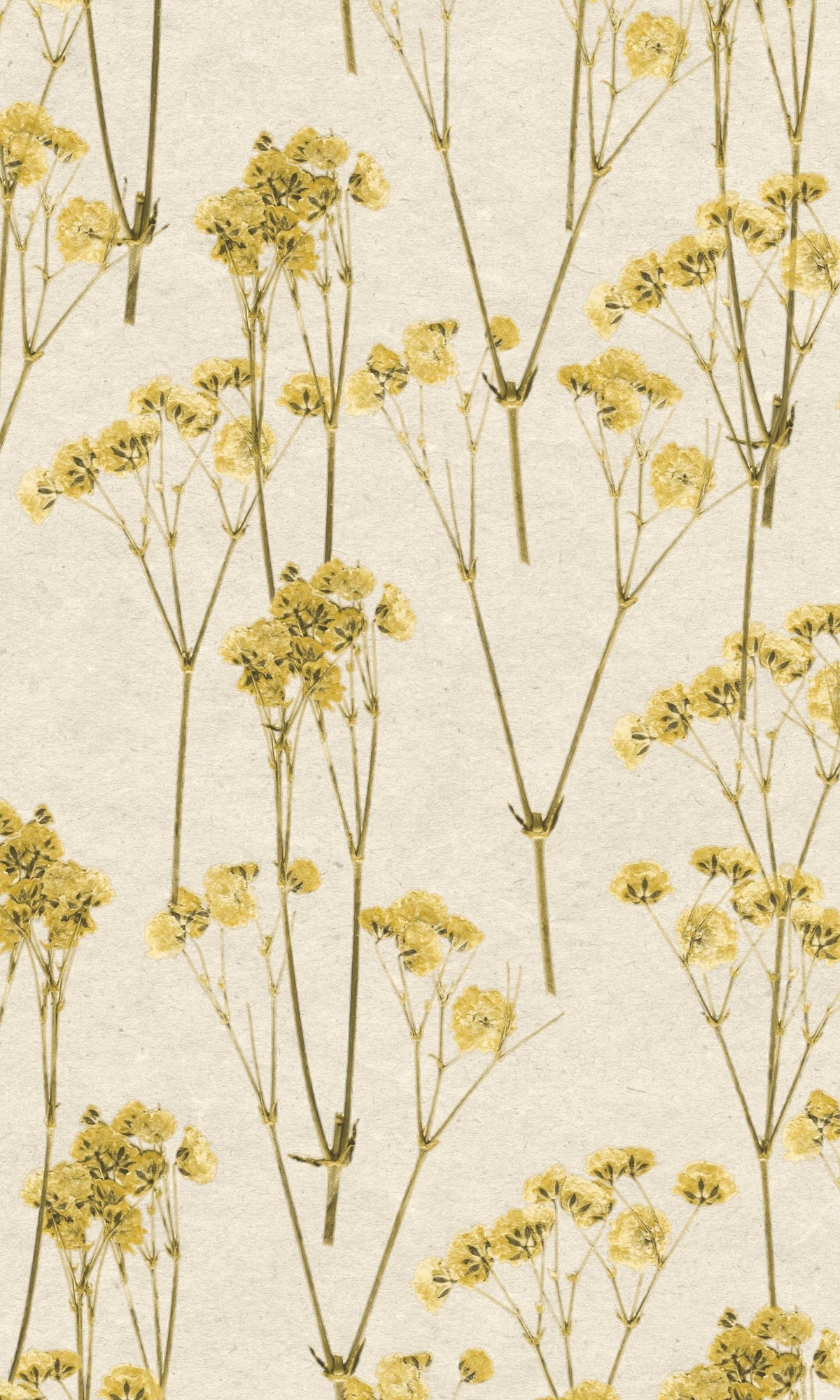 Sunset Yellow Minimalist Spry Floral Decoration  Wallpaper R9135