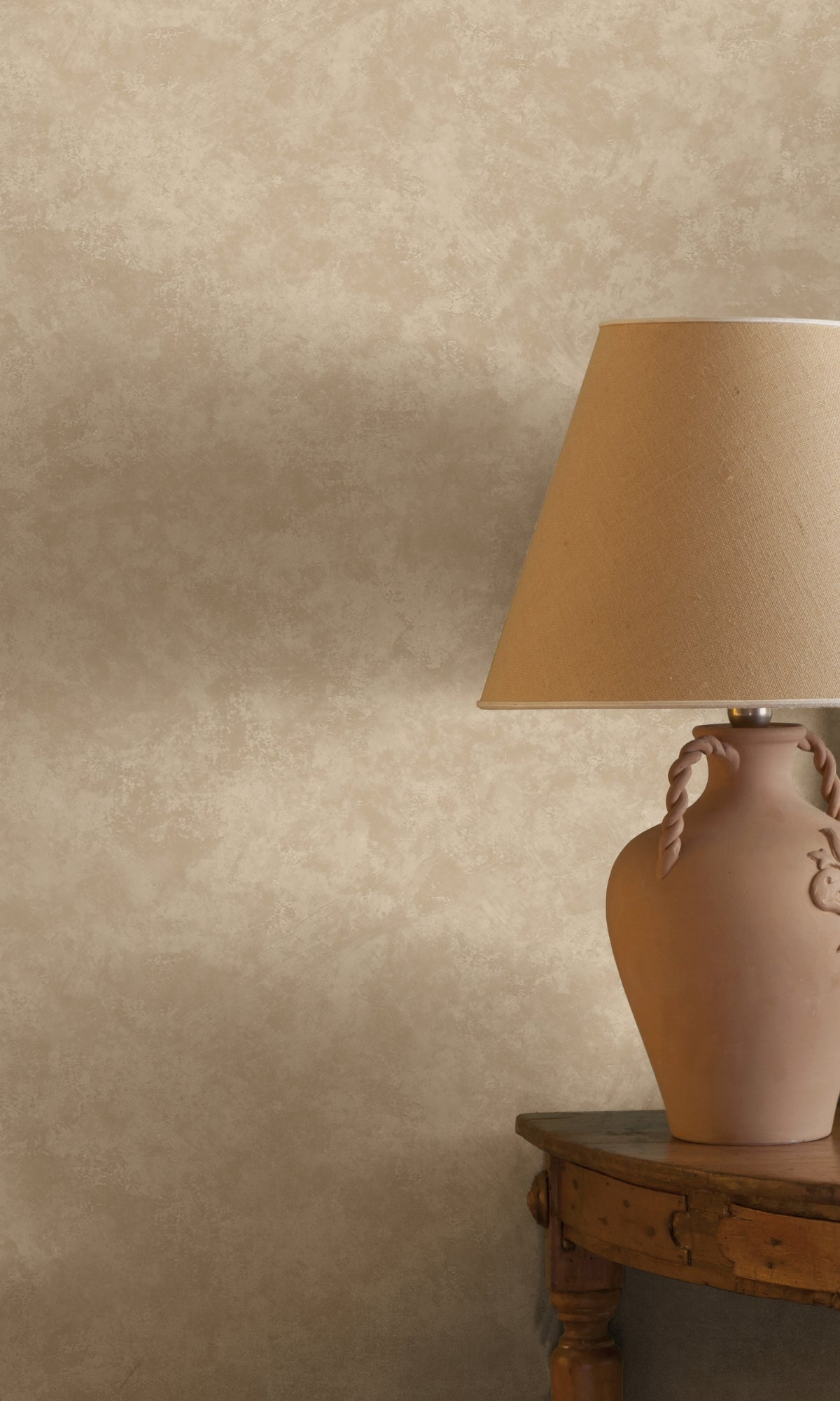 Taupe Cloudy Like Plain Textured Wallpaper R8984