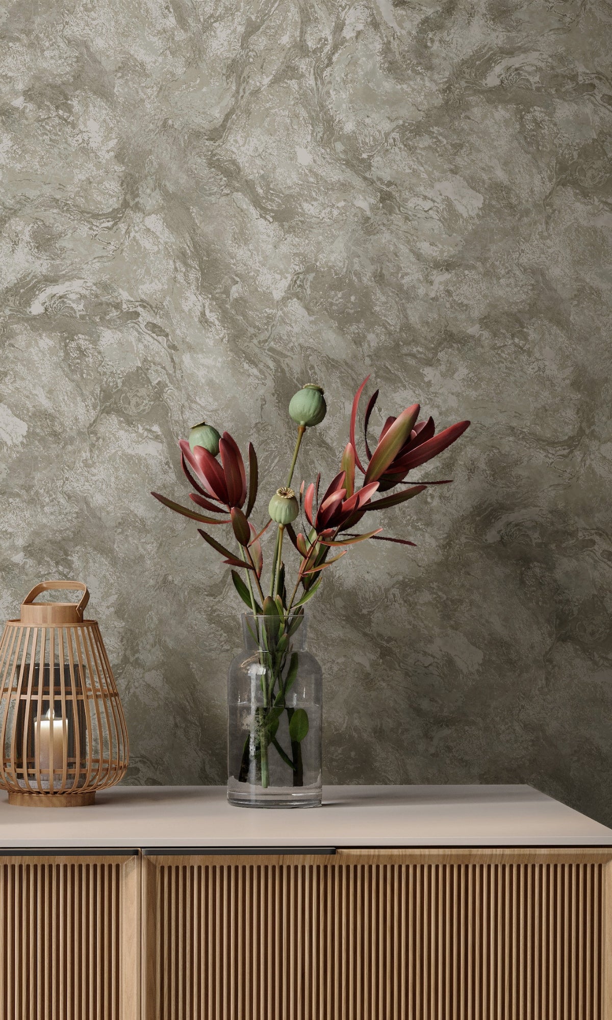 Taupe Elegant Marble Design Wallpaper R8927