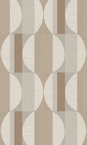 Taupe Semi Circle Geometric Wallpaper R8726