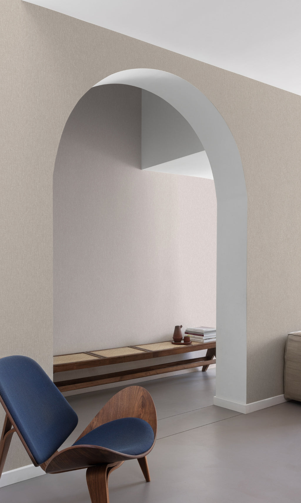 Taupe Textured Plain Textile Wallpaper R8750