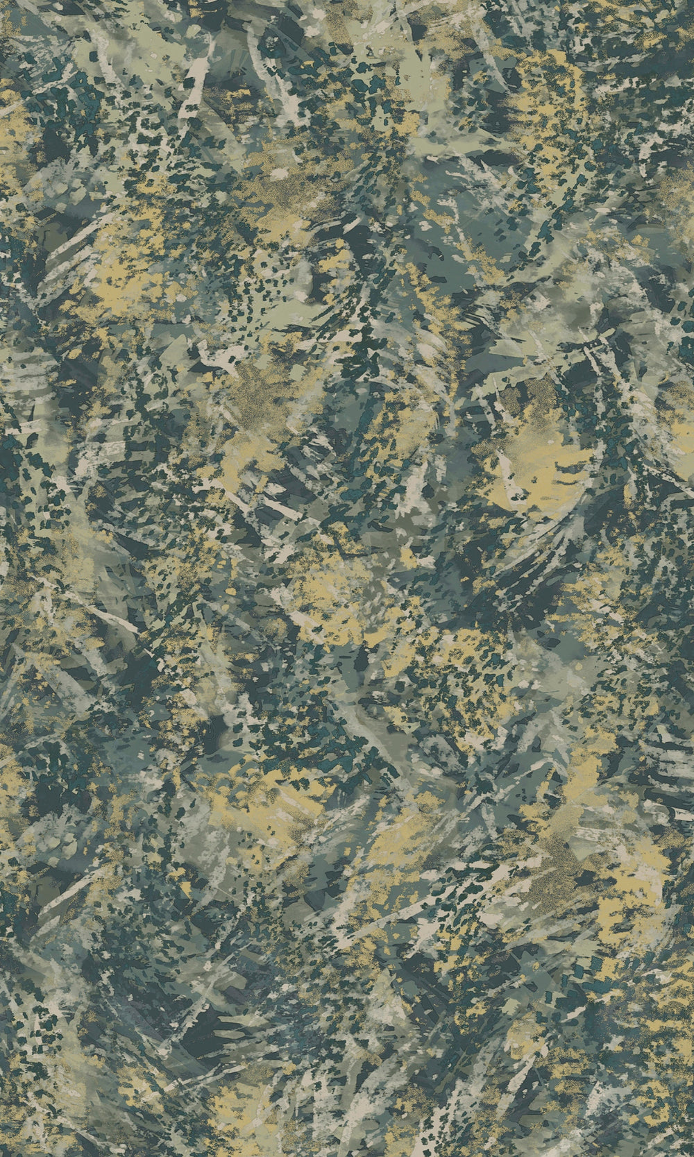 Teal Gold Feather Like Textured Abstract Wallpaper R8939
