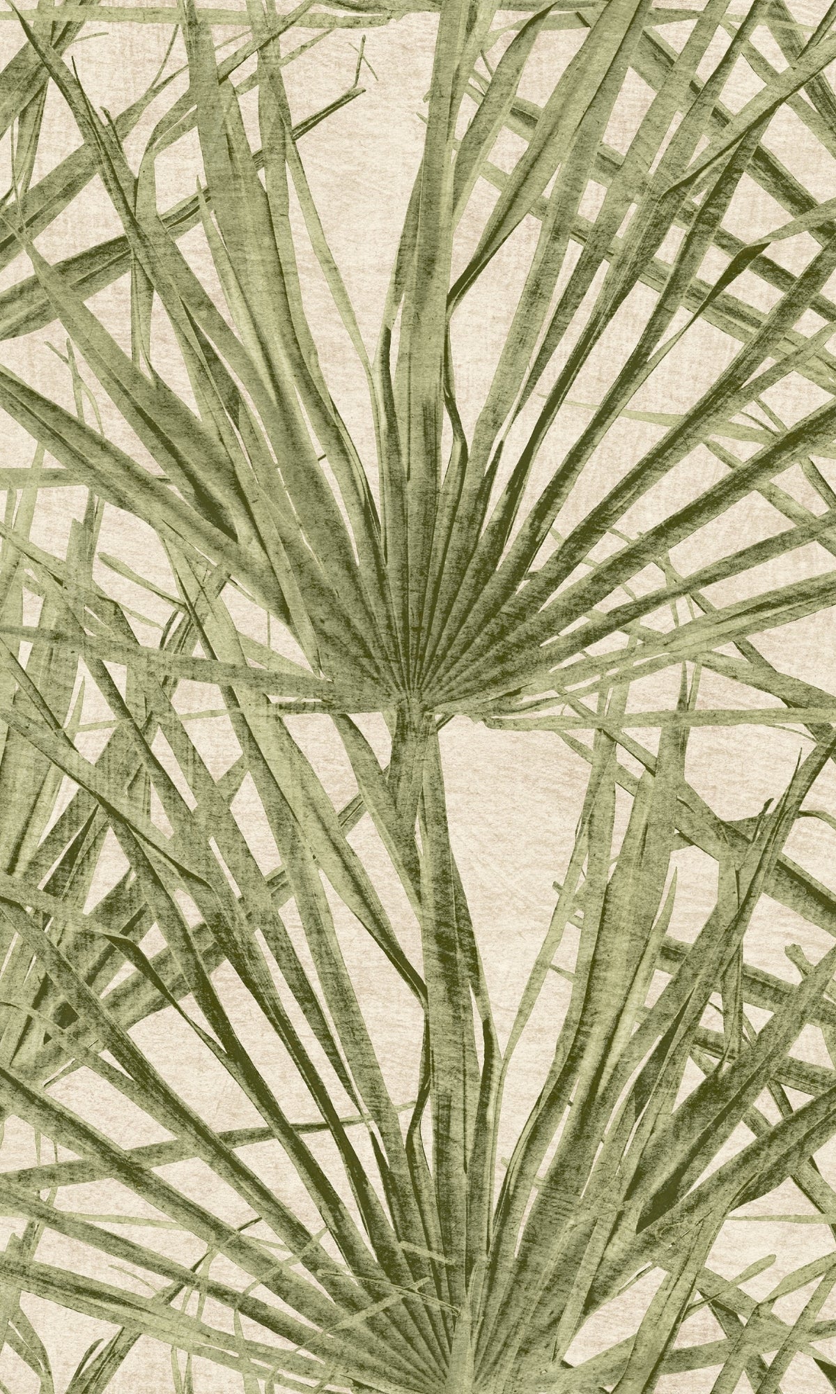 Turtle Green Palm Leaves Non-Woven Botanical Wallpaper R9142