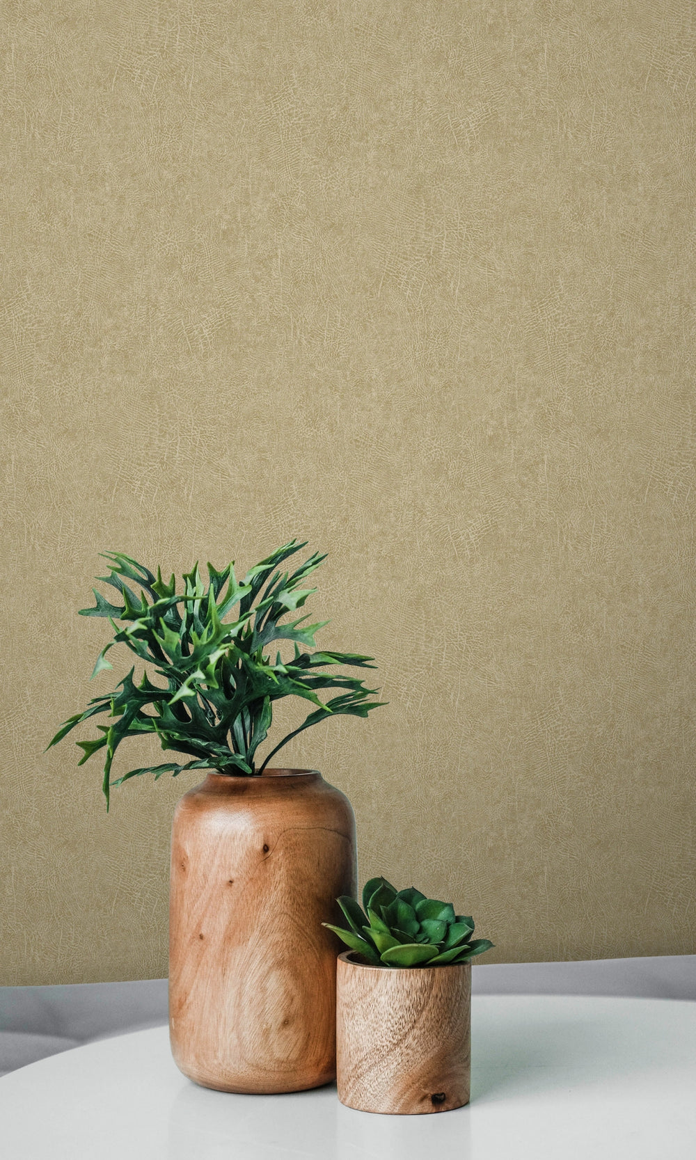 Warm Tan Scratched Plain Textured Wallpaper R8537