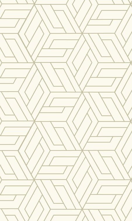 White Abstract Geometric Interlink Wallpaper R9285