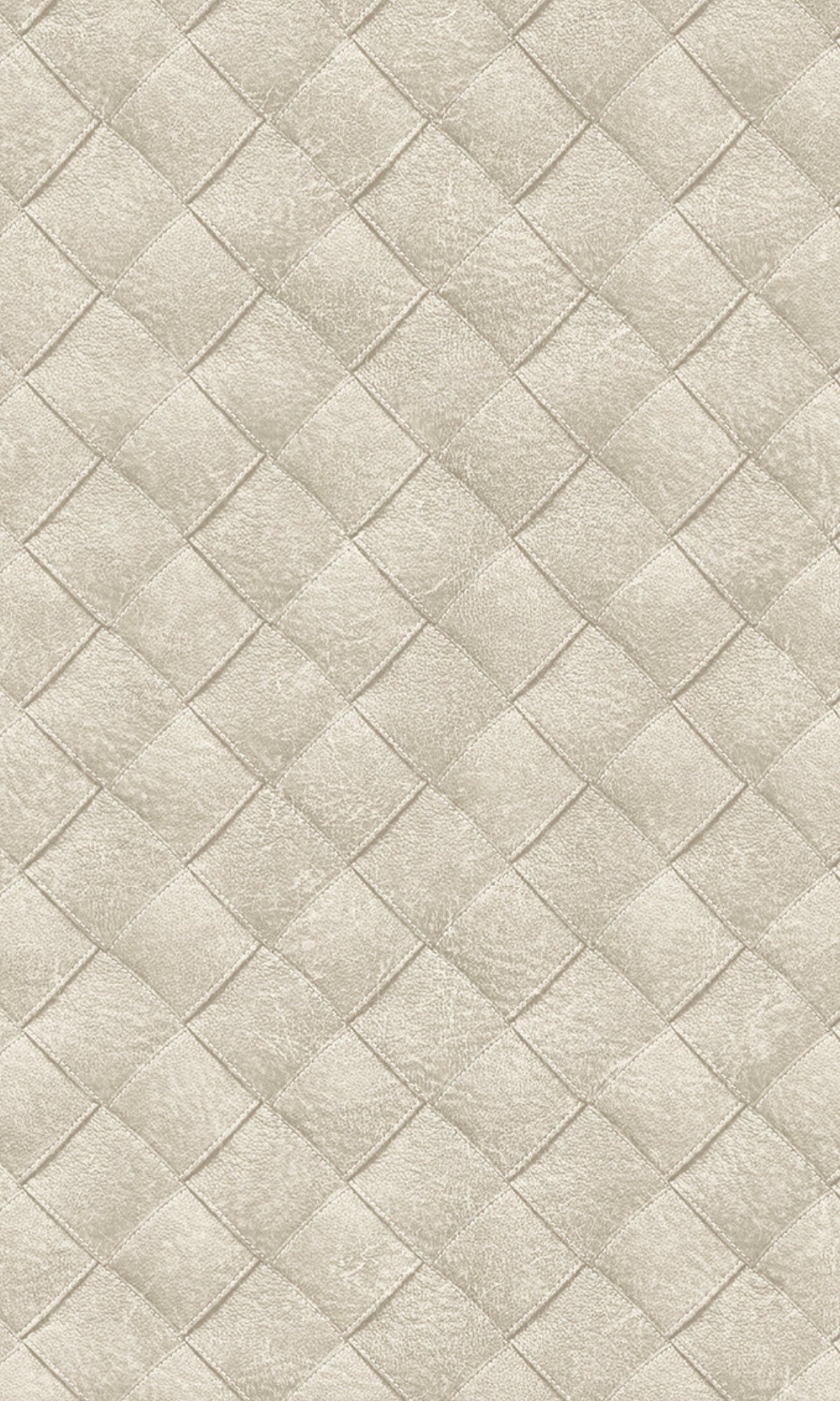 White Leather Patchwork Geometric Wallpaper R8243