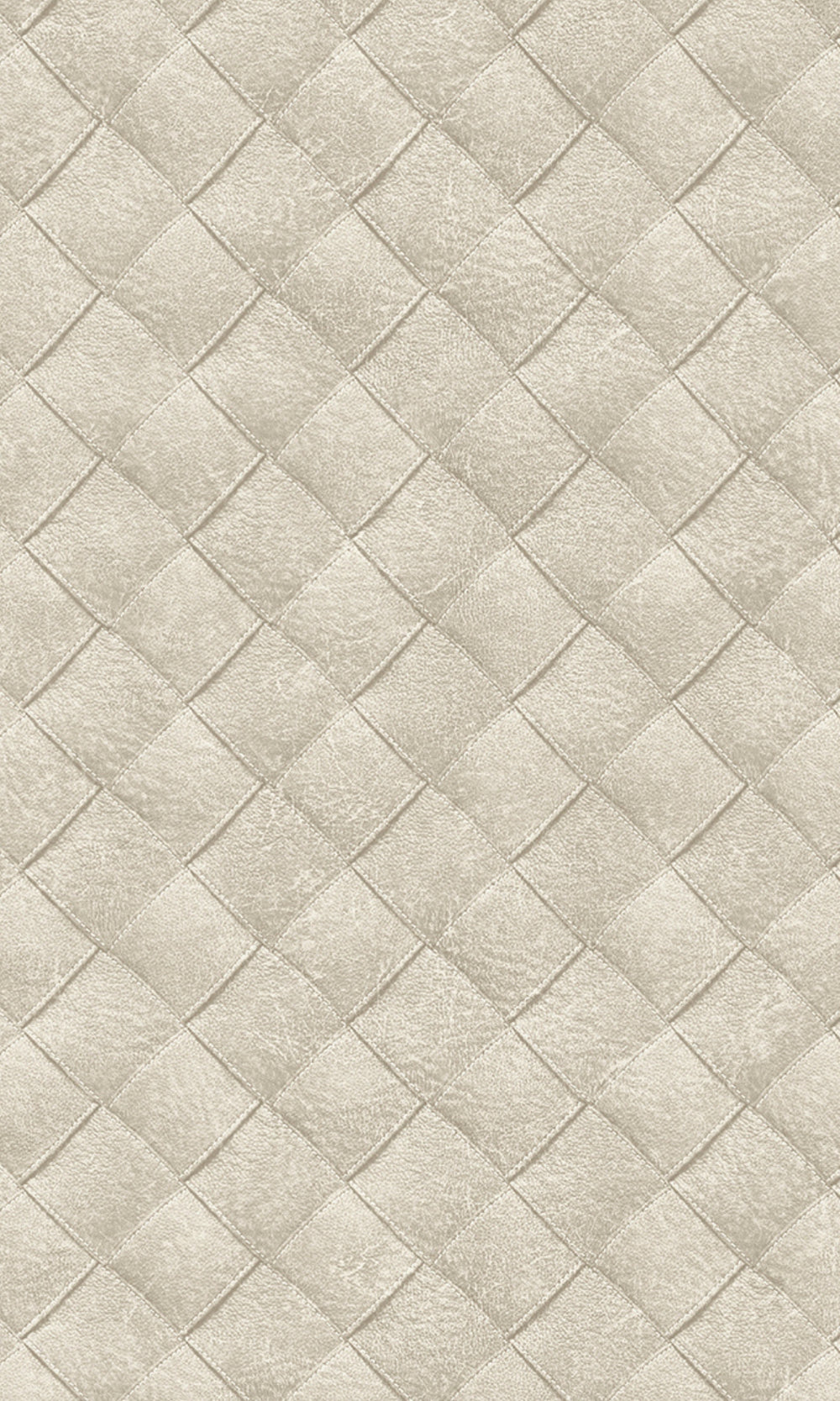 White Leather Patchwork Geometric Wallpaper R8243