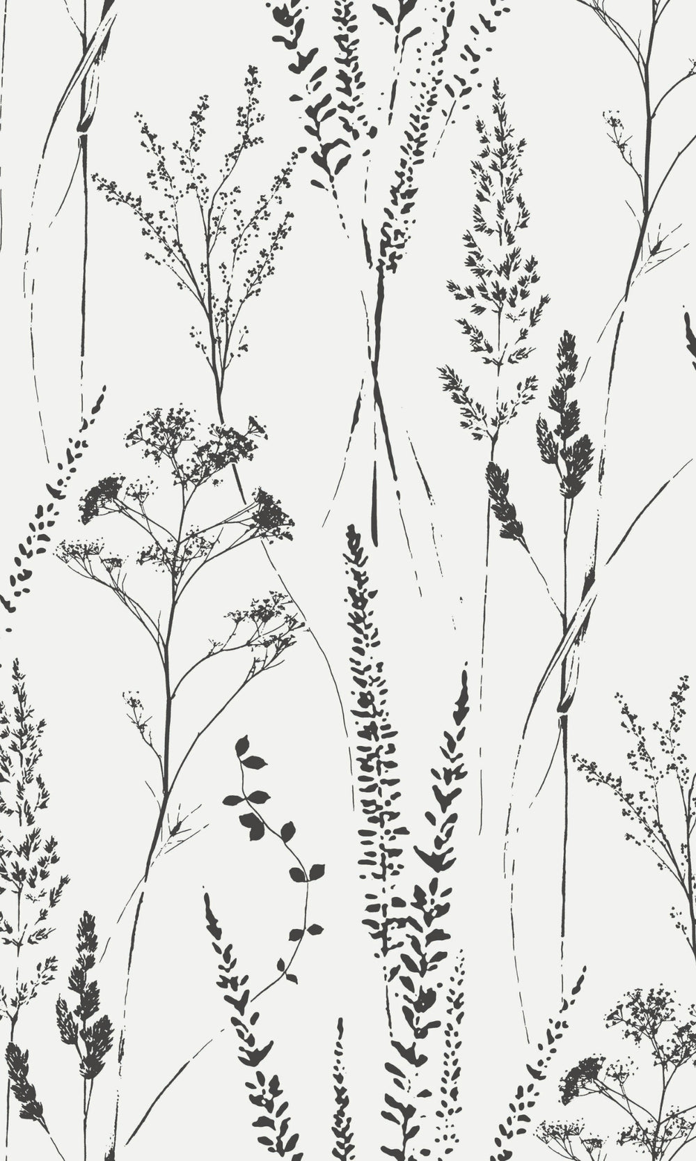 White Meadow Grasses Tropical Wallpaper R9330