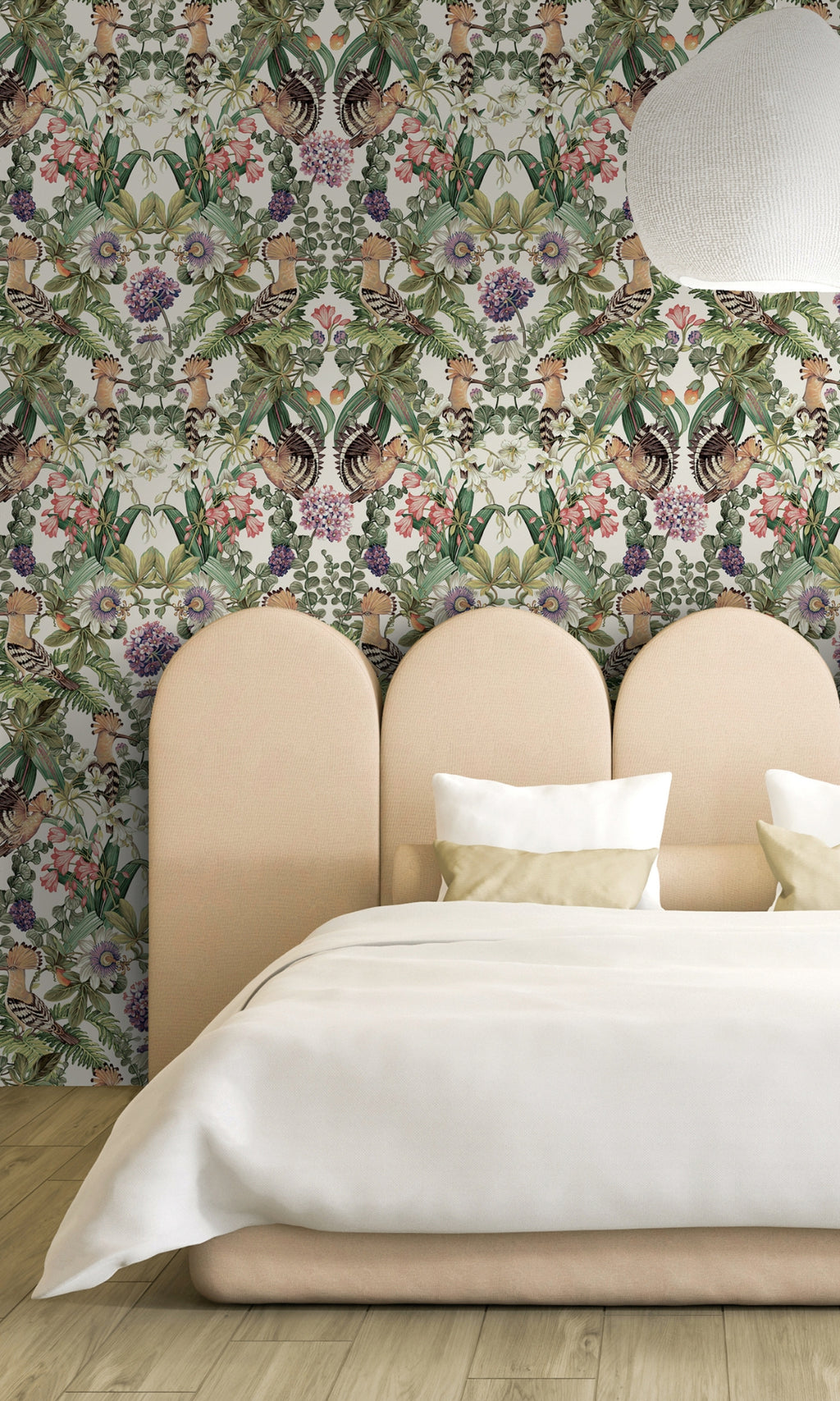 White Tropical Birds Bold Tropical Wallpaper R8285