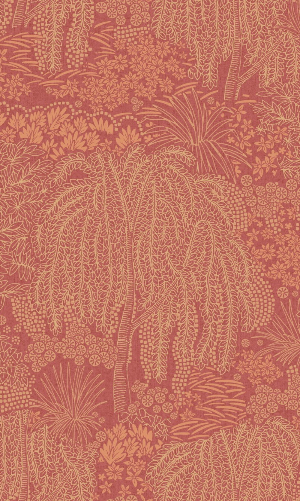 Wine Metallic Garden Tropical Wallpaper R9048