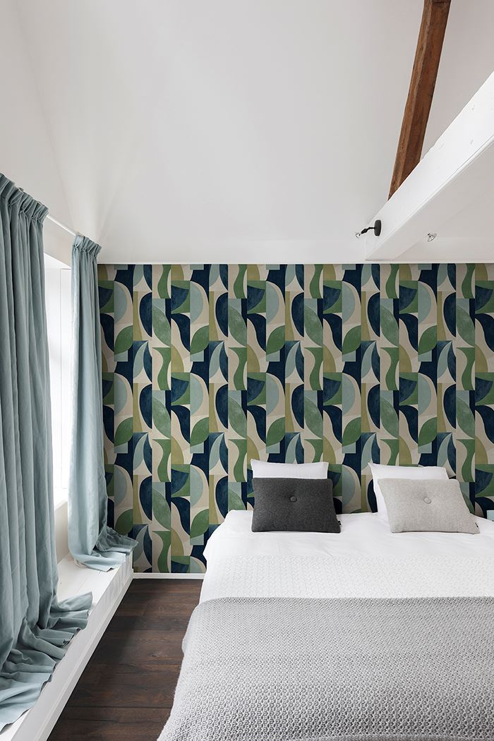 Blue Geometric Allover Print Wallpaper R7484