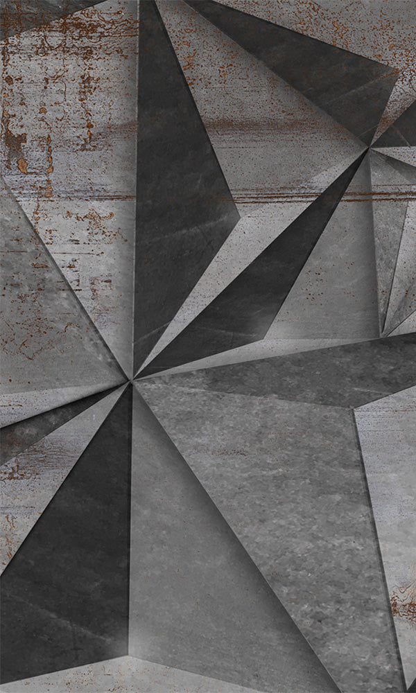 Rusty Grey Angular Wall Mural M9932-Sample