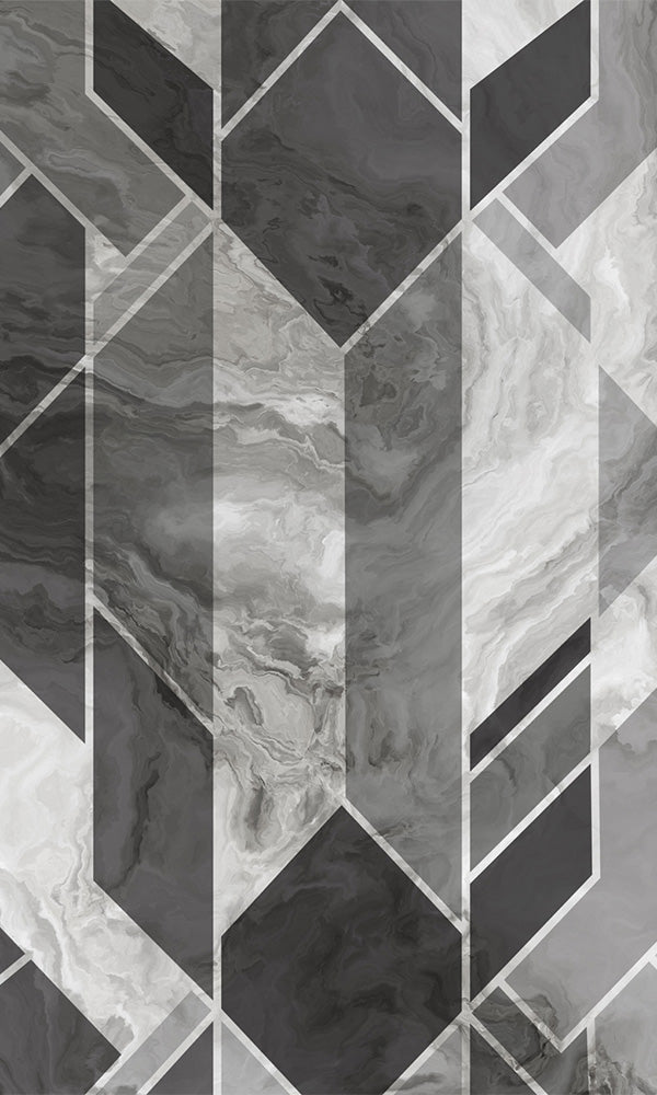 Grey Diamonds & Marble Mural M9936-Sample