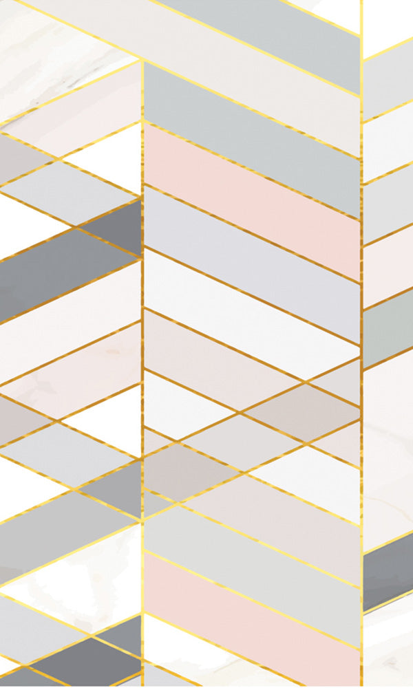 Pink & Grey Chic Geometry Mural M9946-Sample
