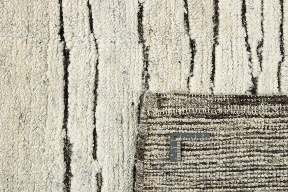 Natural Geometric Fields Hand Knotted Rectangular Luxury Rugs