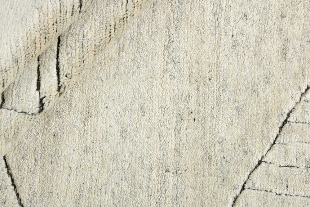 Natural Geometric Fields Hand Knotted Rectangular Luxury Rugs