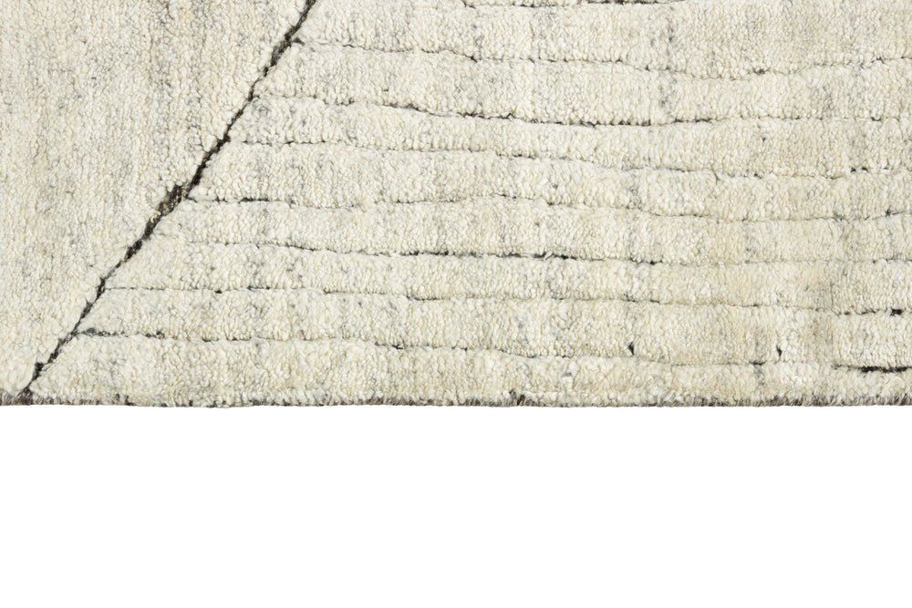 Natural Geometric Fields Hand Knotted Rectangular Luxury Rugs