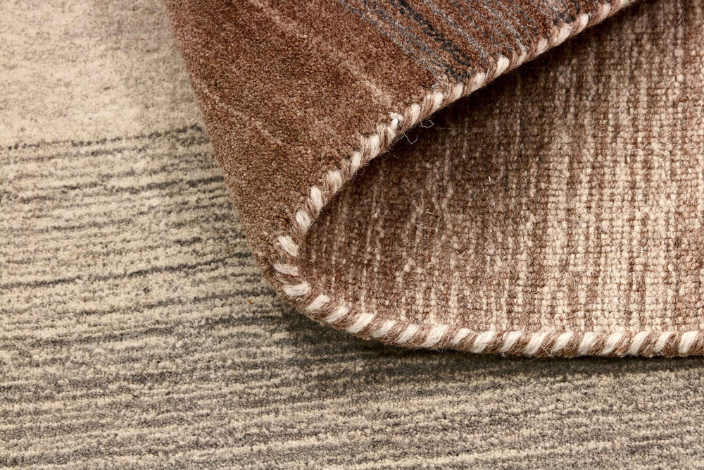 Natural Multi Panoramic Stripes Handloom Rectangular Luxury Rugs