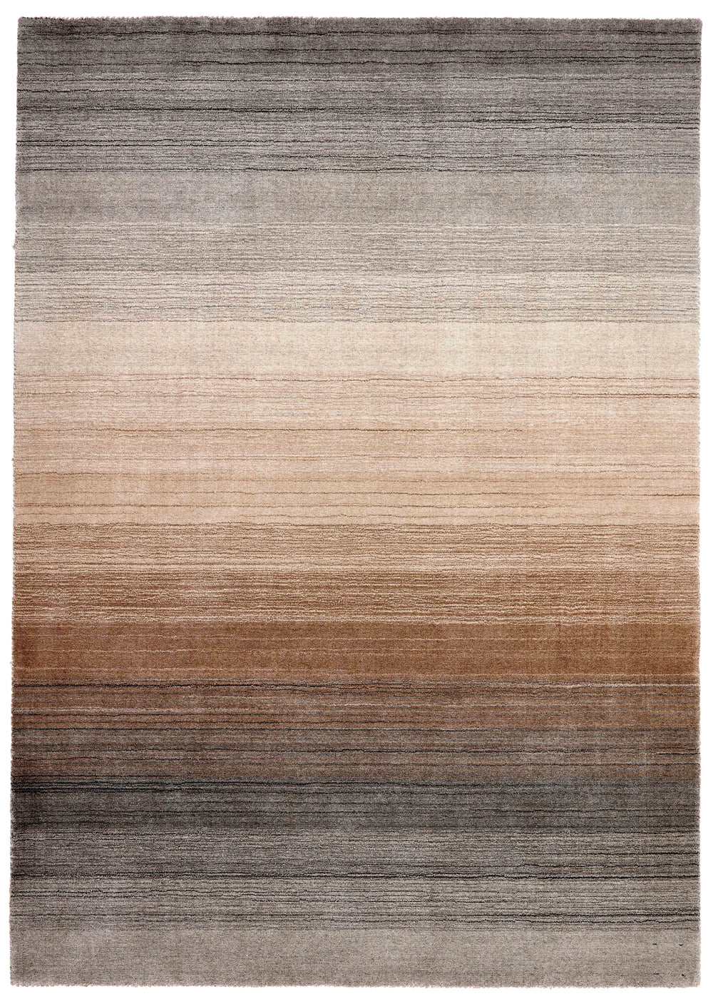 Natural Multi Panoramic Stripes Handloom Rectangular Luxury Rugs