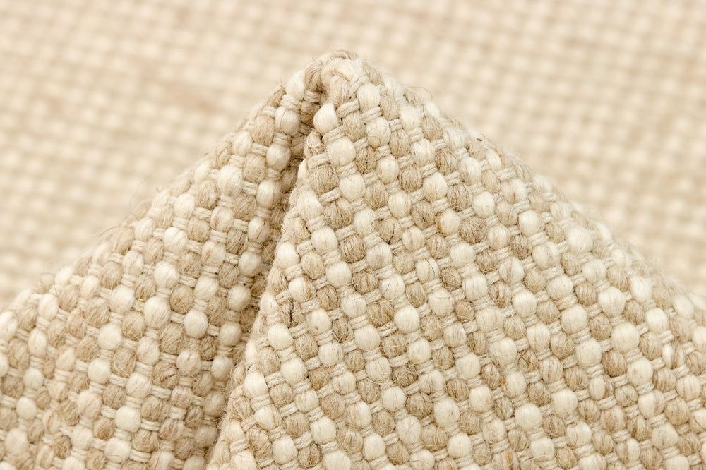 Beige Contemporary Polka Dotted Handwoven Rectangular Luxury Rugs