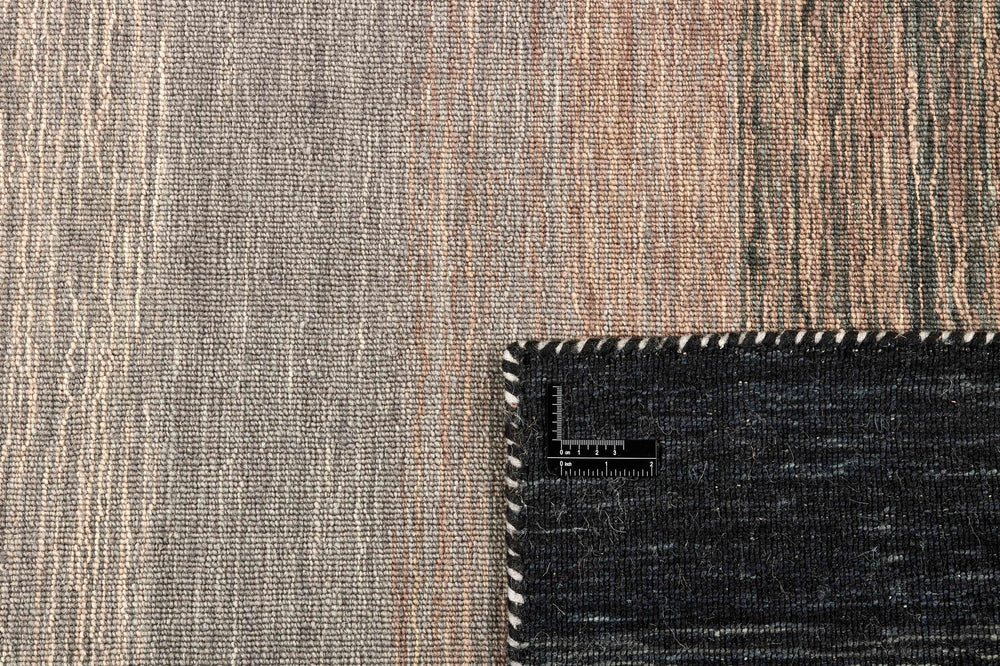 Black Grey Abstract Panoramic Stripes Handloom Rectangular Luxury Rugs