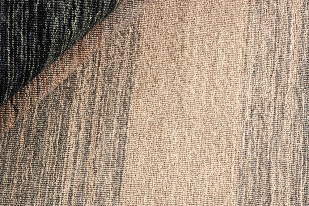 Black Grey Abstract Panoramic Stripes Handloom Rectangular Luxury Rugs