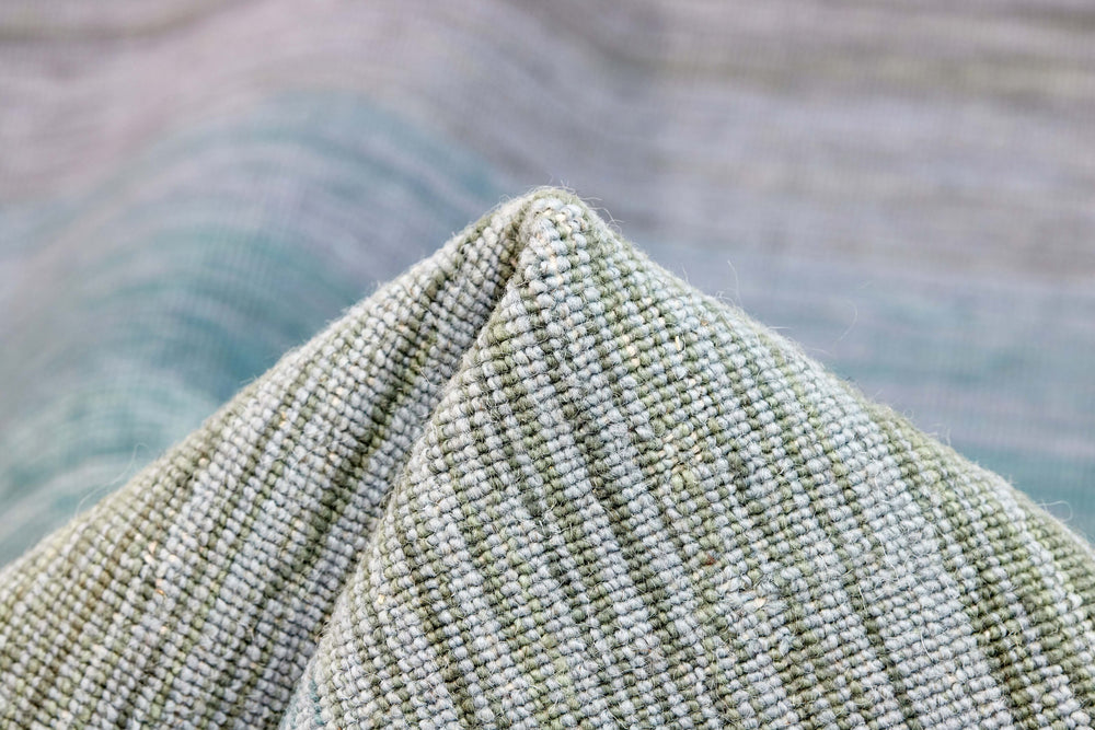 Grey Blue Abstract Panoramic Stripes Handloom Rectangular Luxury Rugs