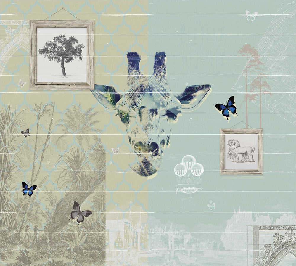 Giraffe Collage Wall Mural M9221