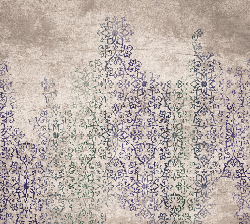 Distressed Floral Stencil Mural Wallpaper M9425