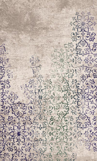 Distressed Floral Stencil Mural Wallpaper M9425 - Sample