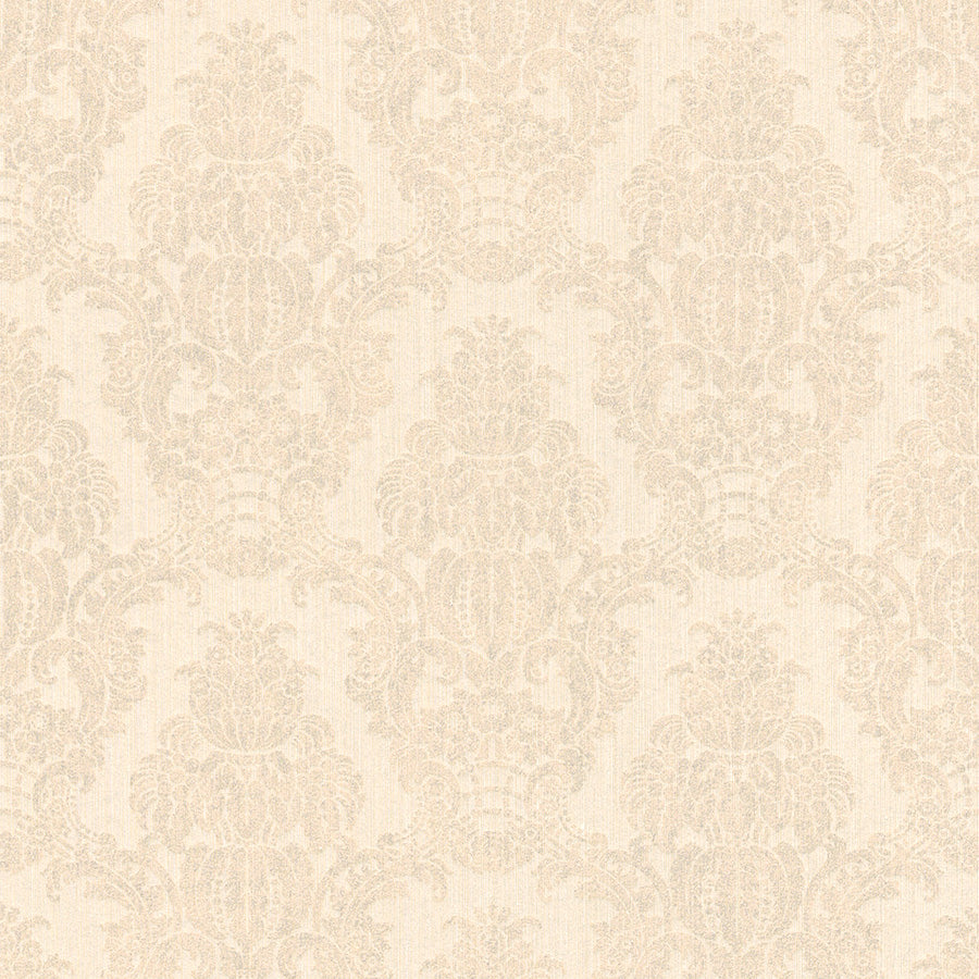 Beige Damask Wallpaper R3224 | Traditional Home Interior