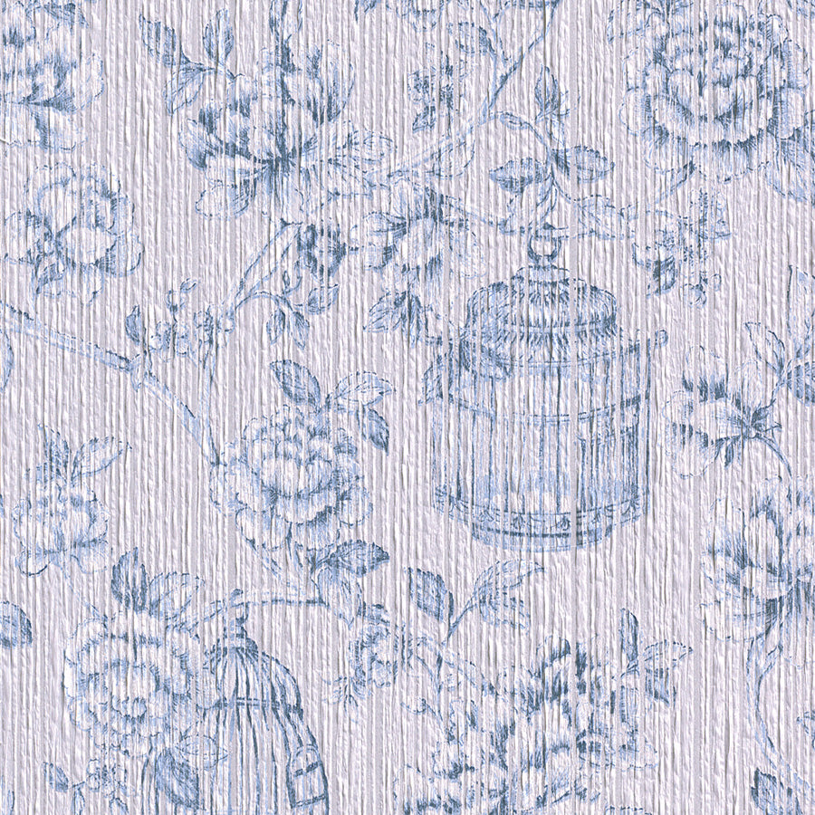 vintage floral wallpaper, Pale Blue Yarn Wallpaper R3244 | Vintage Bedroom Interior 