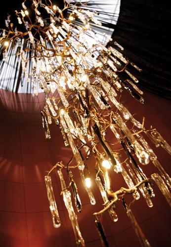 Multi-Color Chandelier Fixture Mural Wallpaper M9031 - Sample