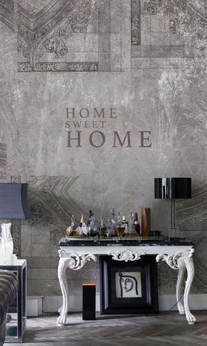 ADark Grey Arched Concrete Mural Wallpaper M9234