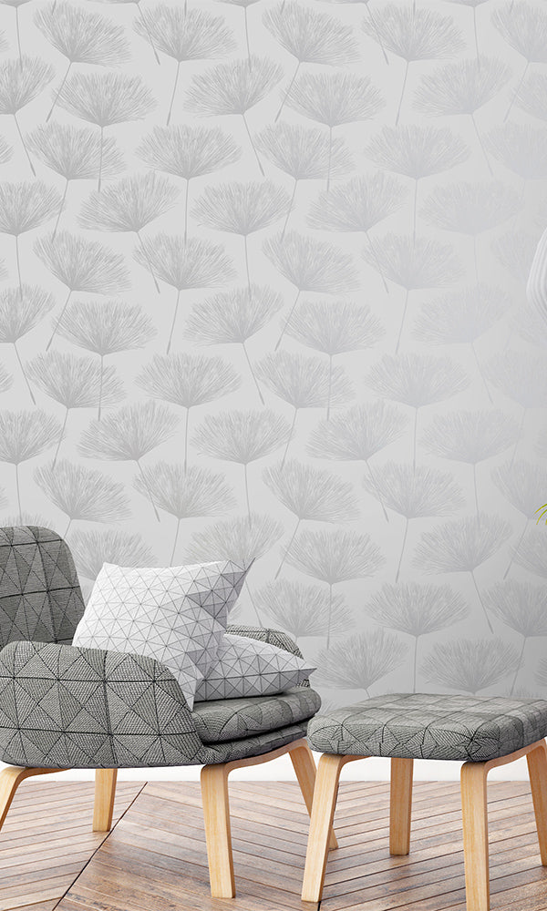 whimsical dandelions living room wallpaper