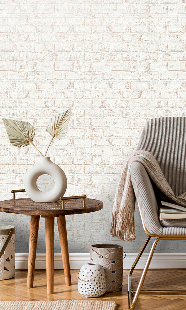 realistic faux effects brick wallpaper