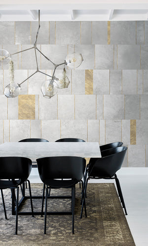 White & Gold Varied Metallic Marble Mural M9418 | Digital Wallpaper