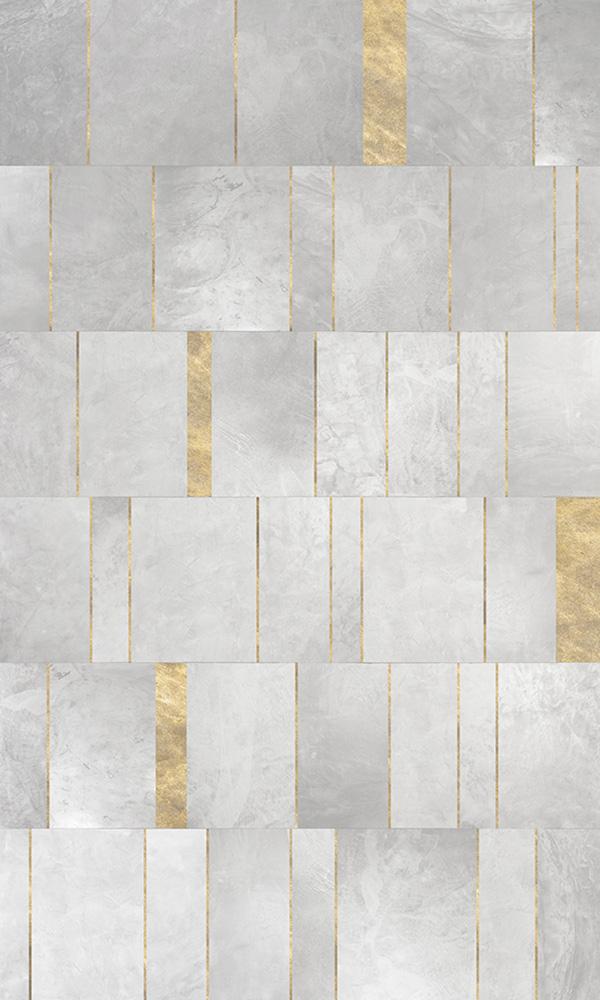 White & Gold Varied Metallic Marble Mural Wallpaper M9418 - Sample