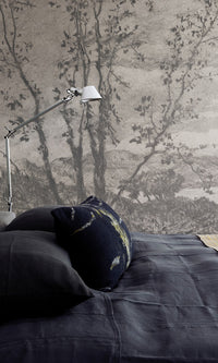 Grey Fabric Canvas Landscape Mural Wallpaper M9419